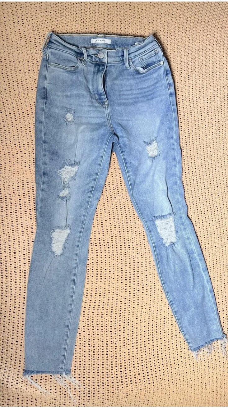 Pacsun Women's Blue Skinny Ripped High Rise Jeans Jegging Size 25